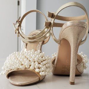 NEW! River Island Faux Pearl Vamp Strappy Sandals